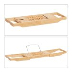 Suport extensibil cada/pat, cu picioare, multifunctional, bambus, 70-108 x 23 cm - imagine 9