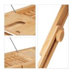 Suport extensibil cada/pat, cu picioare, multifunctional, bambus, 70-108 x 23 cm - imagine 2