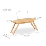 Suport extensibil cada/pat, cu picioare, multifunctional, bambus, 70-108 x 23 cm - imagine 7
