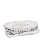 Cos textil pentru rufe, capacitate 60 l, pliabil, poliester/bumbac, alb cu dungi gri,  56 x 42,5 cm - imagine 7