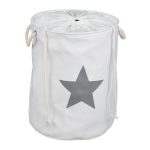 Cos textil pentru rufe, capacitate 60 l, pliabil, poliester/bumbac,  56 x 42,5 cm