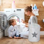 Cos textil pentru rufe, capacitate 60 l, pliabil, poliester/bumbac,  56 x 42,5 cm - imagine 3