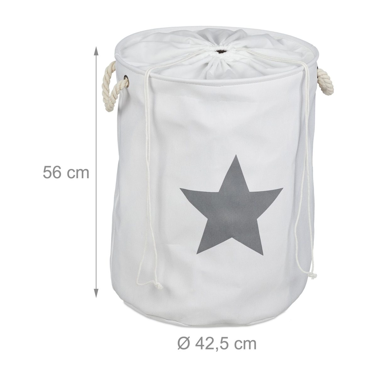 Cos textil pentru rufe, capacitate 60 l, pliabil, poliester/bumbac,  56 x 42,5 cm - imagine 5