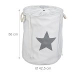 Cos textil pentru rufe, capacitate 60 l, pliabil, poliester/bumbac,  56 x 42,5 cm - imagine 5