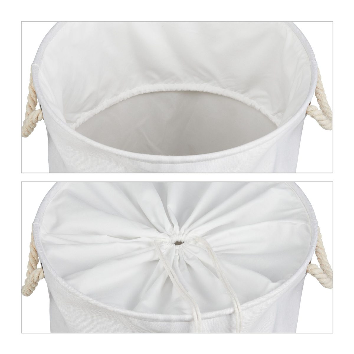 Cos textil pentru rufe, capacitate 60 l, pliabil, poliester/bumbac,  56 x 42,5 cm - imagine 6