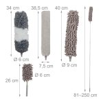 Pamatuf pentru curatarea prafului, 4 capete interschimbabile, tija extensibila, poliester/otel inoxidabil - imagine 5