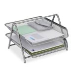 Suport/organizator documente, 2 compartimente detasabile, 20,5 x 30 x 35,5 cm, gri