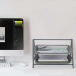 Suport/organizator documente, 2 compartimente detasabile, 20,5 x 30 x 35,5 cm, gri - imagine 2