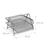 Suport/organizator documente, 2 compartimente detasabile, 20,5 x 30 x 35,5 cm, gri - imagine 4