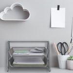 Suport/organizator documente, 2 compartimente detasabile, 20,5 x 30 x 35,5 cm, gri - imagine 5
