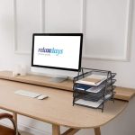 Suport/organizator documente, pentru birou, 4 compartimente detasabile, 32,5 x 30 x 35 cm - imagine 2
