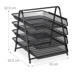 Suport/organizator documente, pentru birou, 4 compartimente detasabile, 32,5 x 30 x 35 cm - imagine 4