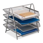 Suport/organizator documente, pentru birou, 4 compartimente, 32,5 x 30 x 35 cm