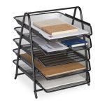 Suport/organizator documente, pentru birou, 5 compartimente, 37,5 x 30 x 35,5 cm