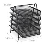 Suport/organizator documente, pentru birou, 5 compartimente, 37,5 x 30 x 35,5 cm - imagine 4
