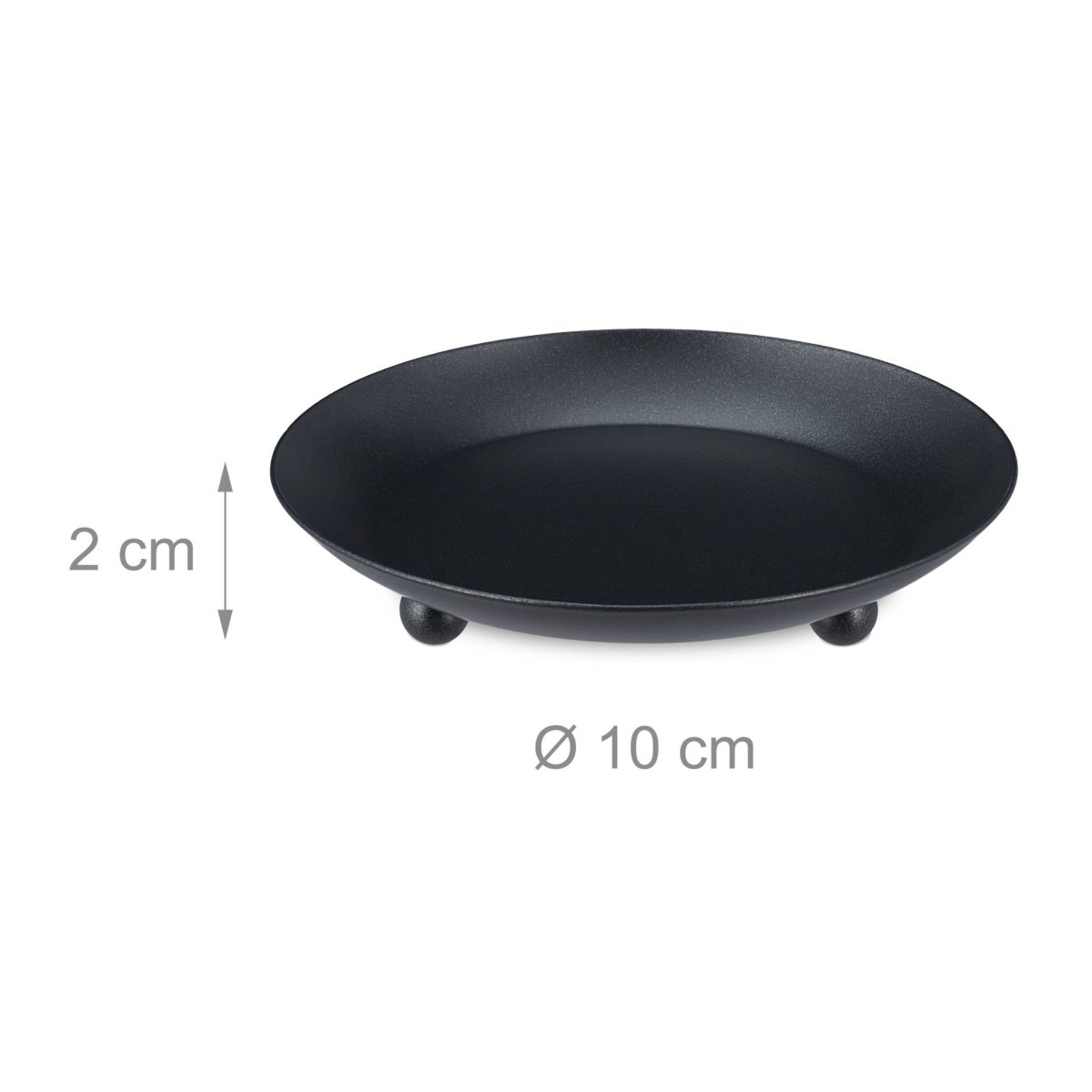 Set 4 suporturi pentru lumanari, metal, negru mat, 2 x 10 cm - imagine 5