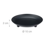 Set 4 suporturi pentru lumanari, metal, negru mat, 2 x 10 cm - imagine 5