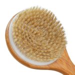 Perie de dus cu maner lung, din par natural, natural/alb, din bambus/plastic, 3,5 x 40 x 10,5 cm - imagine 6
