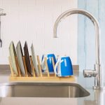 Set 2 suporturi pentru farfurii si capace, din bambus, 12 x 12,5 x 34 cm - imagine 2