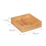 Organizator de birou cu 3 sertare, din bambus, 33 x 30 x 31 cm - imagine 5