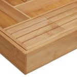 Suport organizare tacamuri si ustensile, 8 compartimente, extensibil, din bambus, 5 x 52 x 43 cm - imagine 6