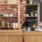 Organizator pentru cafea si ceai, 6 compartimente, bambus, 29,5 x 34,5 x 17 cm, maro - imagine 2