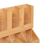 Organizator pentru cafea si ceai, 6 compartimente, bambus, 29,5 x 34,5 x 17 cm, maro - imagine 6