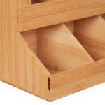 Organizator pentru cafea si ceai, 6 compartimente, bambus, 29,5 x 34,5 x 17 cm, maro - imagine 7
