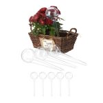 Set 9 bucati distribuitoare pentru udarea plantelor, transparent, dimensiuni 28 cm, Relaxdays