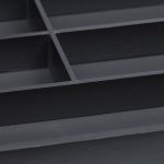Suport tacamuri, 7 compartimente, bambus/MDF, negru, 4 x 30,5 x 44 cm - imagine 6