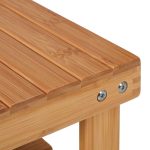 Scaun de baie cu raft pentru depozitare, din bambus, natural, 26 x 27 x 22,5 cm - imagine 6