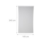 Perdea de dus, alb, din PVC/aluminiu, dus/cada, material de montare inclus, 245 x 140 x 4,5 cm - imagine 4