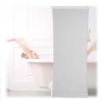 Perdea de dus, alb, din PVC/aluminiu, dus/cada, material de montare inclus, 245 x 100 x 4,5 cm