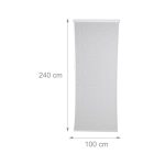 Perdea de dus, alb, din PVC/aluminiu, dus/cada, material de montare inclus, 245 x 100 x 4,5 cm - imagine 4