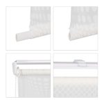 Perdea de dus, alb, din PVC/aluminiu, dus/cada, material de montare inclus, 245 x 100 x 4,5 cm - imagine 7