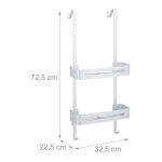 Raft de dus suspendat, din aluminiu, alb, 72,5 x 32,5 x 22,5 cm - imagine 4