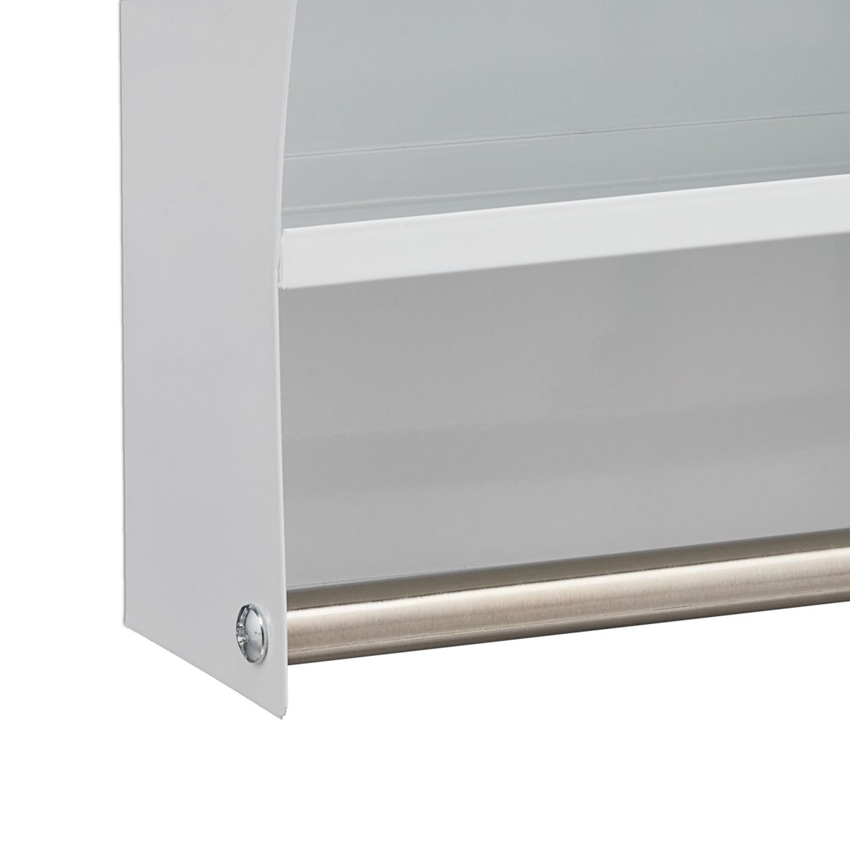 Dulap pentru medicamente, usa de sticla, 1 raft deschis, suport prosop, otel, alb, 65 x 27 x 12 cm - imagine 8