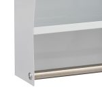 Dulap pentru medicamente, usa de sticla, 1 raft deschis, suport prosop, otel, alb, 65 x 27 x 12 cm - imagine 8