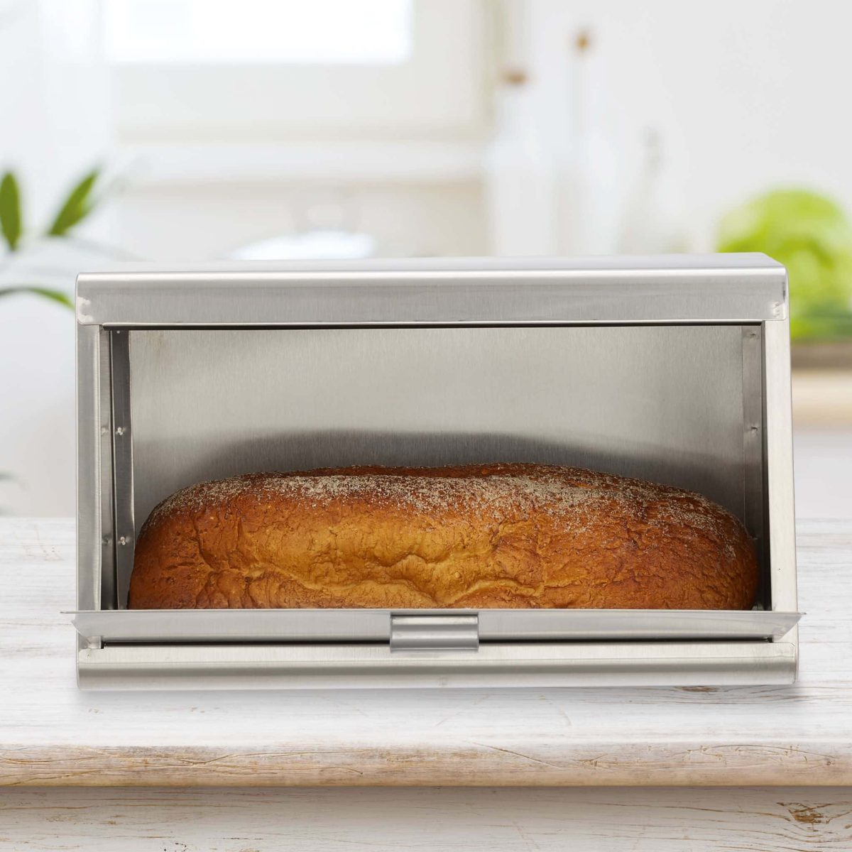 Cutie pentru paine/produse de patiserie, otel inoxidabil, alb, 20,5 x 34,5 x 23,5 cm - imagine 5
