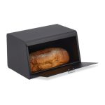 Cutie pentru paine/produse de patiserie, otel inoxidabil, negru, 20,5 x 34,5 x 23,5 cm - imagine 6