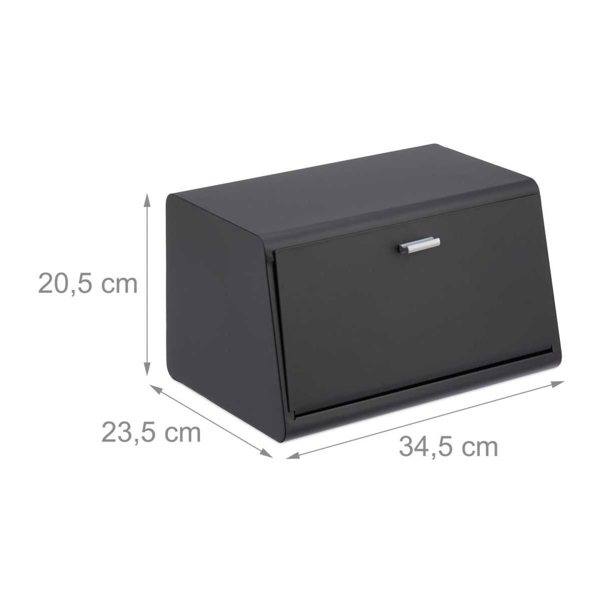 Cutie pentru paine/produse de patiserie, otel inoxidabil, negru, 20,5 x 34,5 x 23,5 cm - imagine 5