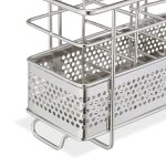 Suport ustensile de bucatarie, din otel, argintiu, 10,5 x 15,5 x 9 cm - imagine 7