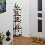 Etajera metalica de colt, Relaxdays, 5 rafturi, dimensiuni 136 x 30 x 5.5 cm, negru - imagine 6