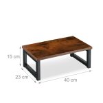 Suport pentru monitor, din otel/MDF, maro/negru, 15 x 40 x 23 cm - imagine 4