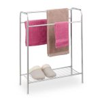 Suport prosoape tip stand, argintiu, 78 x 63 x 26,5 cm