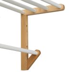 Suport prosope din bambus pentru perete, natural/alb, cu 4 tije, 25 x 70 x 20 cm - imagine 6