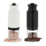Set 2 rasnite electrice sare si piper, alb/negru, grosime reglabila, 20 x 6 cm