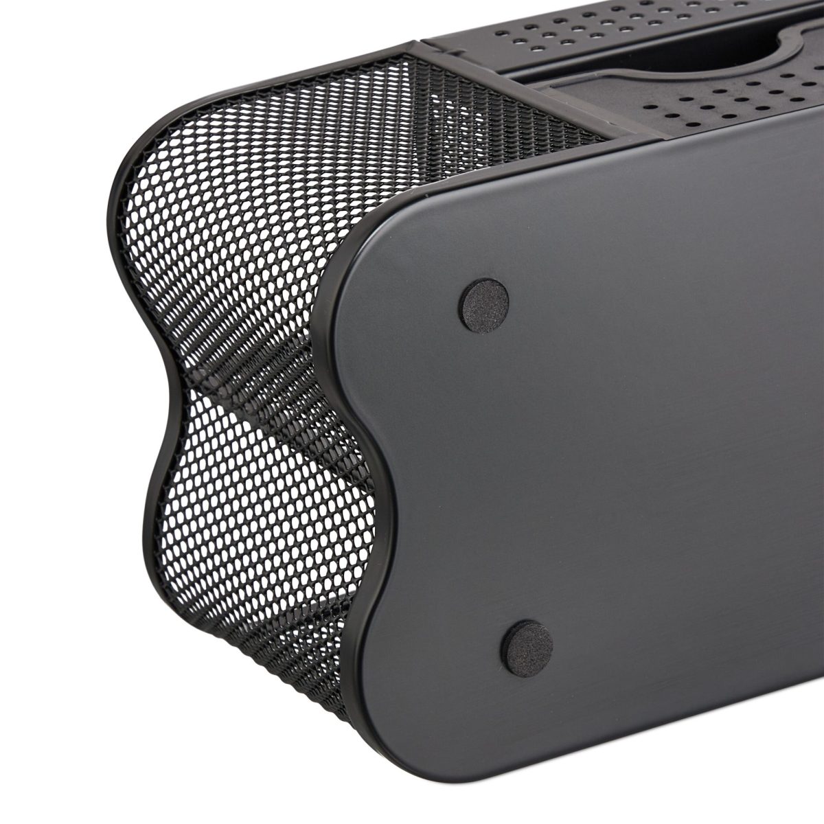 Organizator de birou, 6 compartimente, 1 sertar, metal, negru, 10 x 23,5 x 11,5 cm - imagine 6