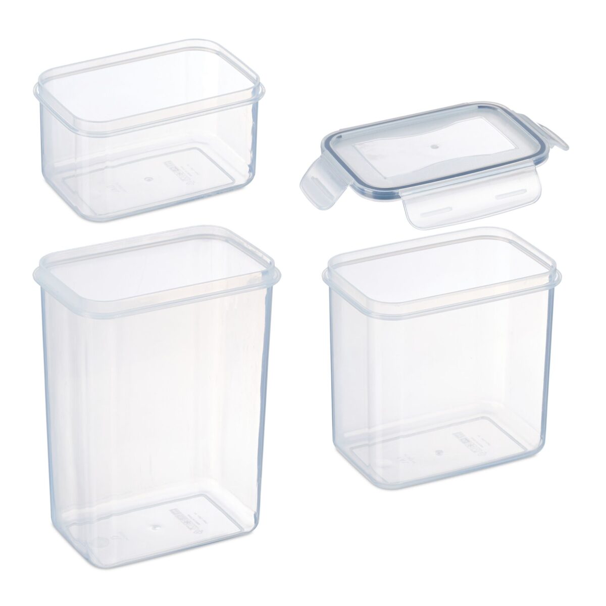 Caserole alimentare cu capace, set 10, 800 ml / 1400 ml / 2000 ml, plastic, Relaxdays - imagine 6