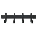 Set accesorii șemineu 5 piese cu suport de perete – fier & lemn, 40 cm - imagine 3